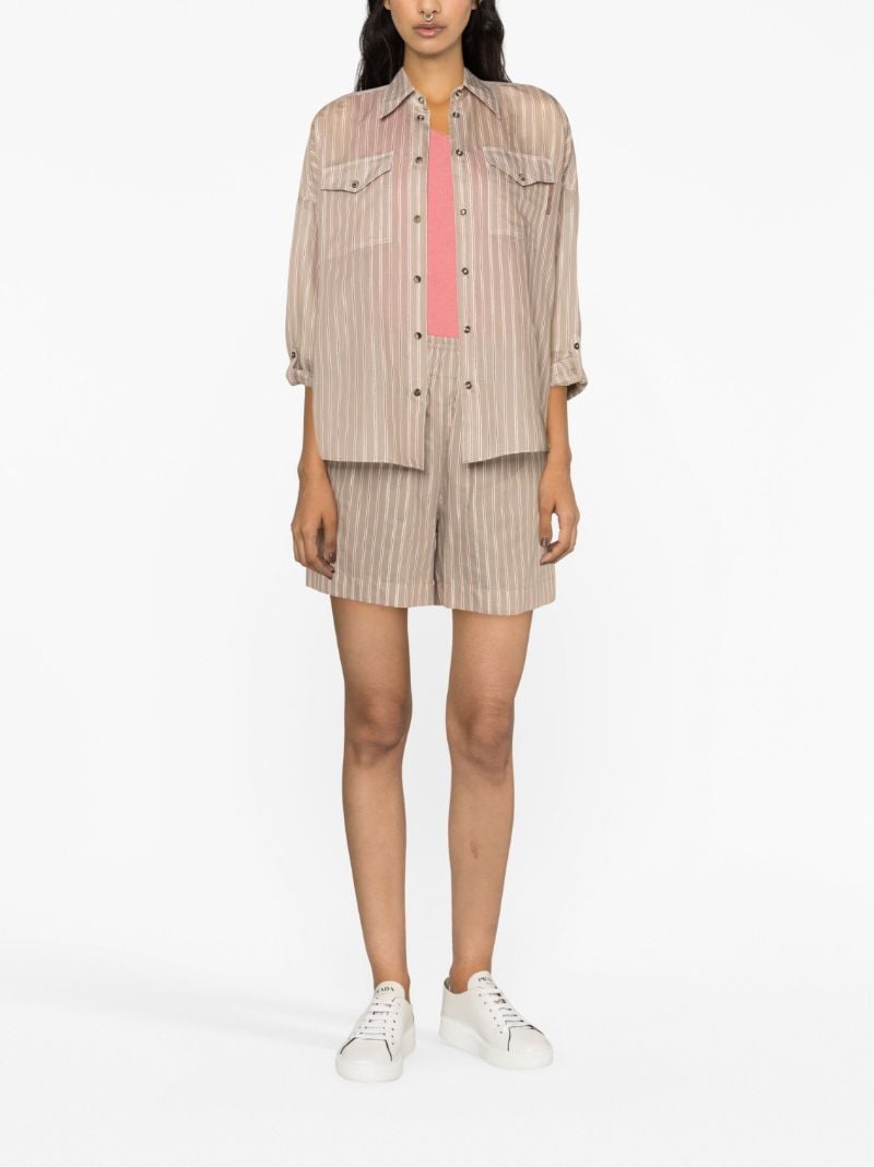 Neutral Striped Shorts