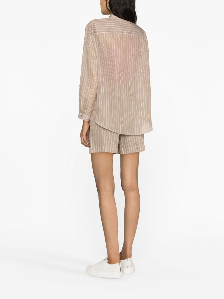 Beige Monili Striped Shirt