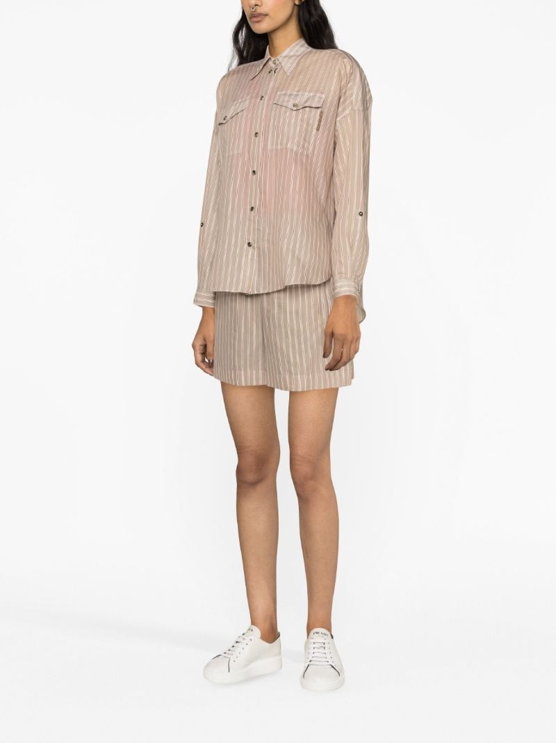 Beige Monili Striped Shirt
