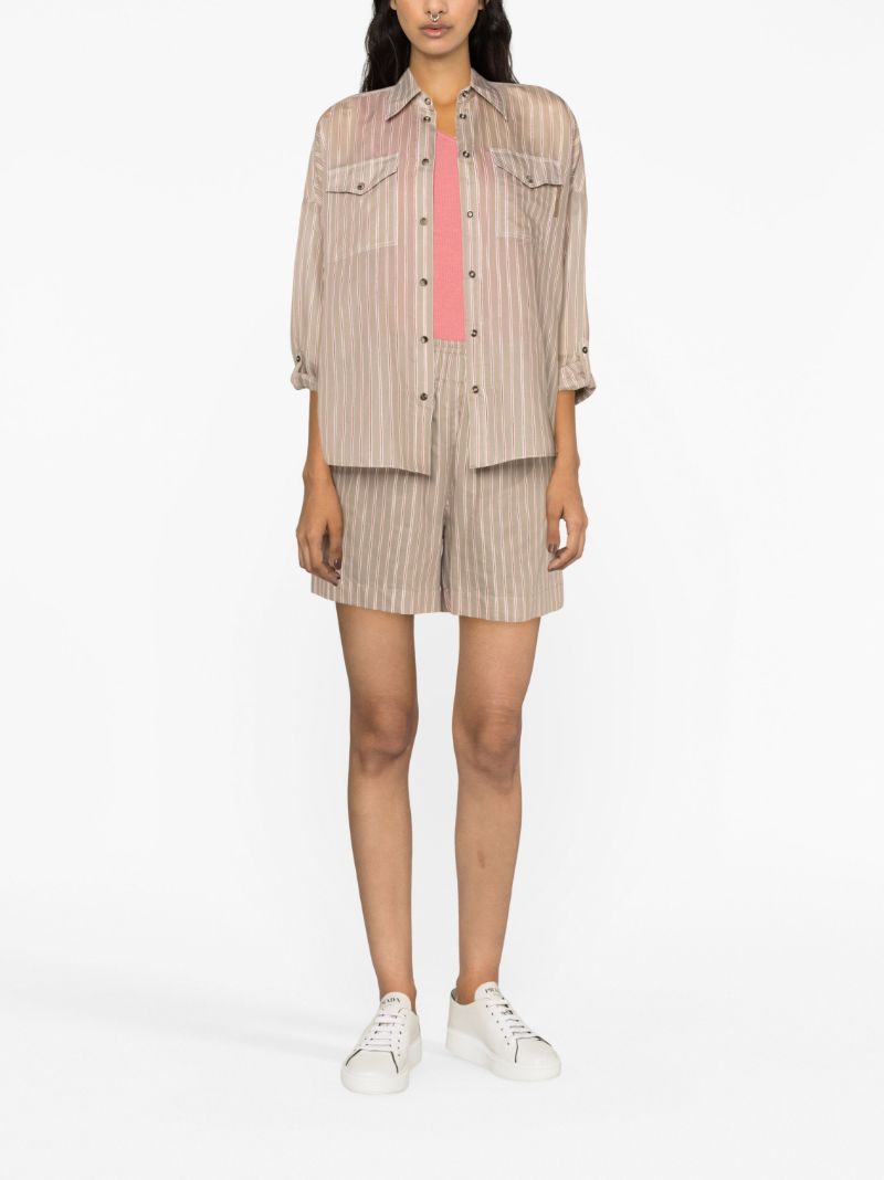 Beige Monili Striped Shirt