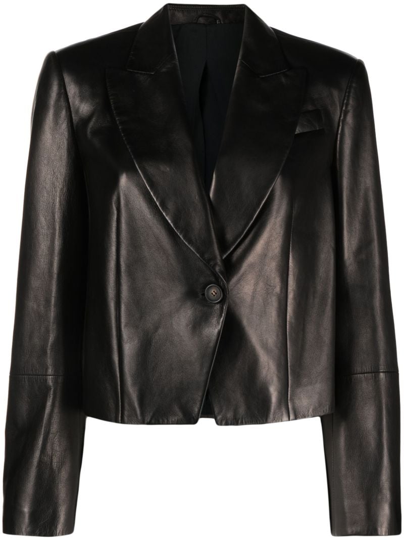 Black Cropped Leather Jacket