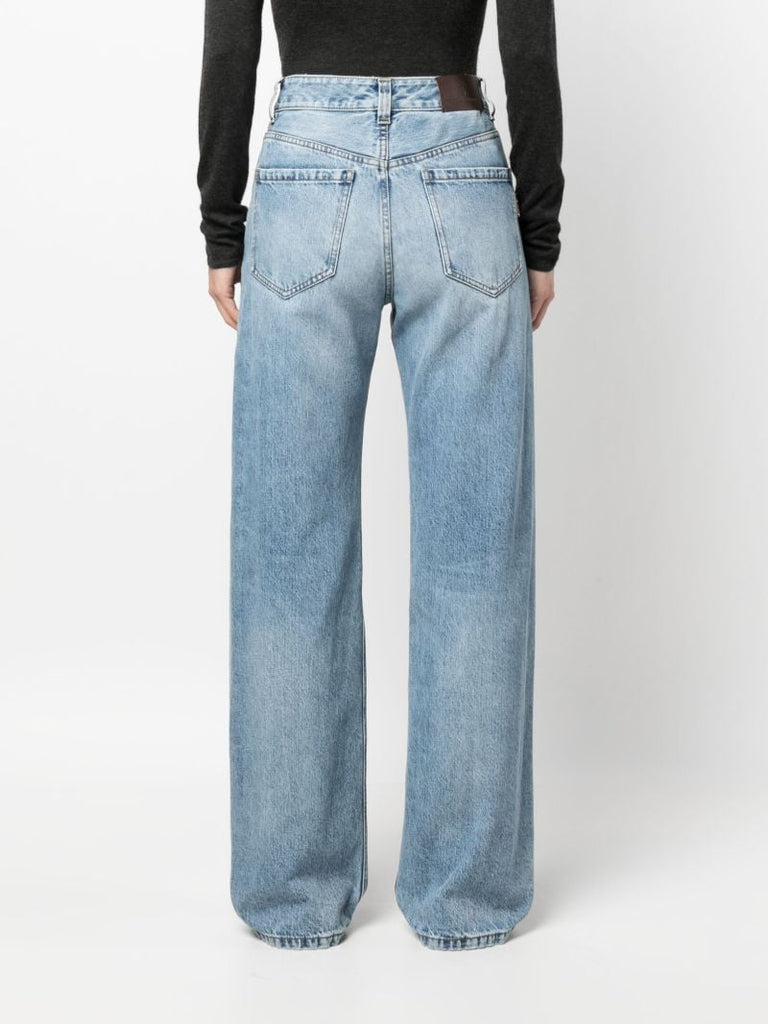 Blue High-rise Straigh Legs Jeans