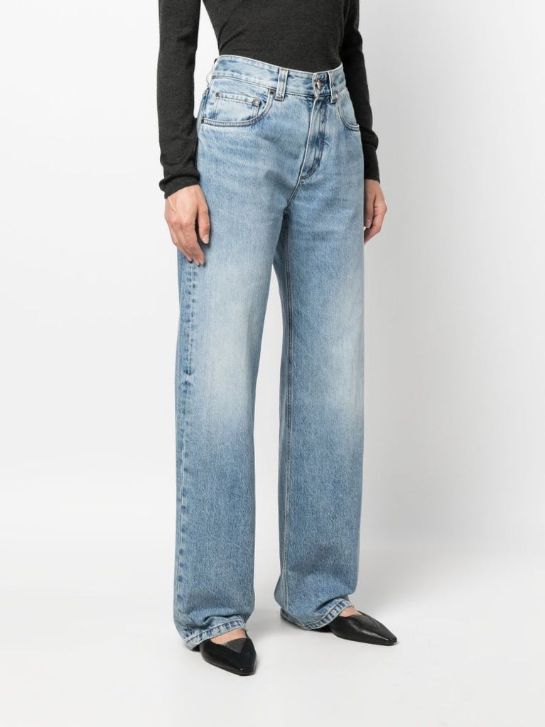 Blue High-rise Straigh Legs Jeans