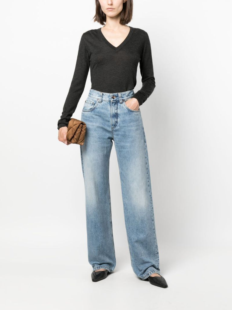 Blue High-rise Straigh Legs Jeans