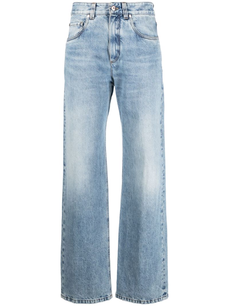 Blue High-rise Straigh Legs Jeans