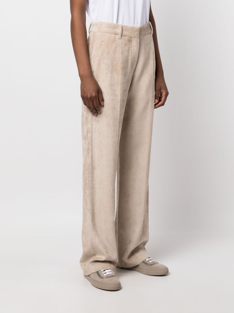 Neutral Corduroy Wide-leg Trousers