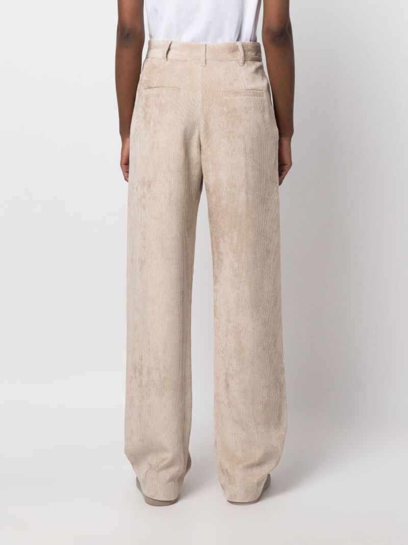 Neutral Corduroy Wide-leg Trousers