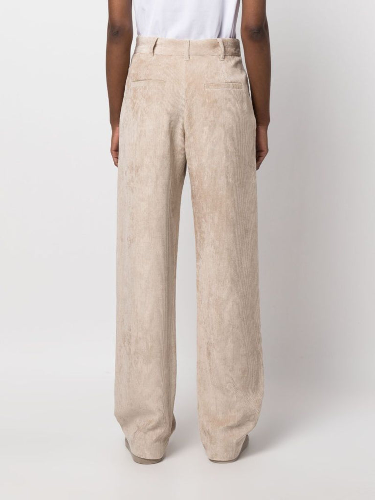 Neutral Corduroy Wide-leg Trousers