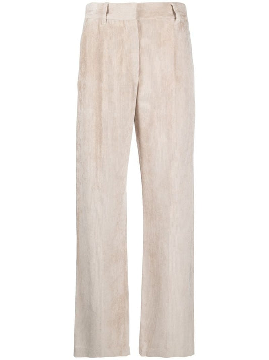 Neutral Corduroy Wide-leg Trousers