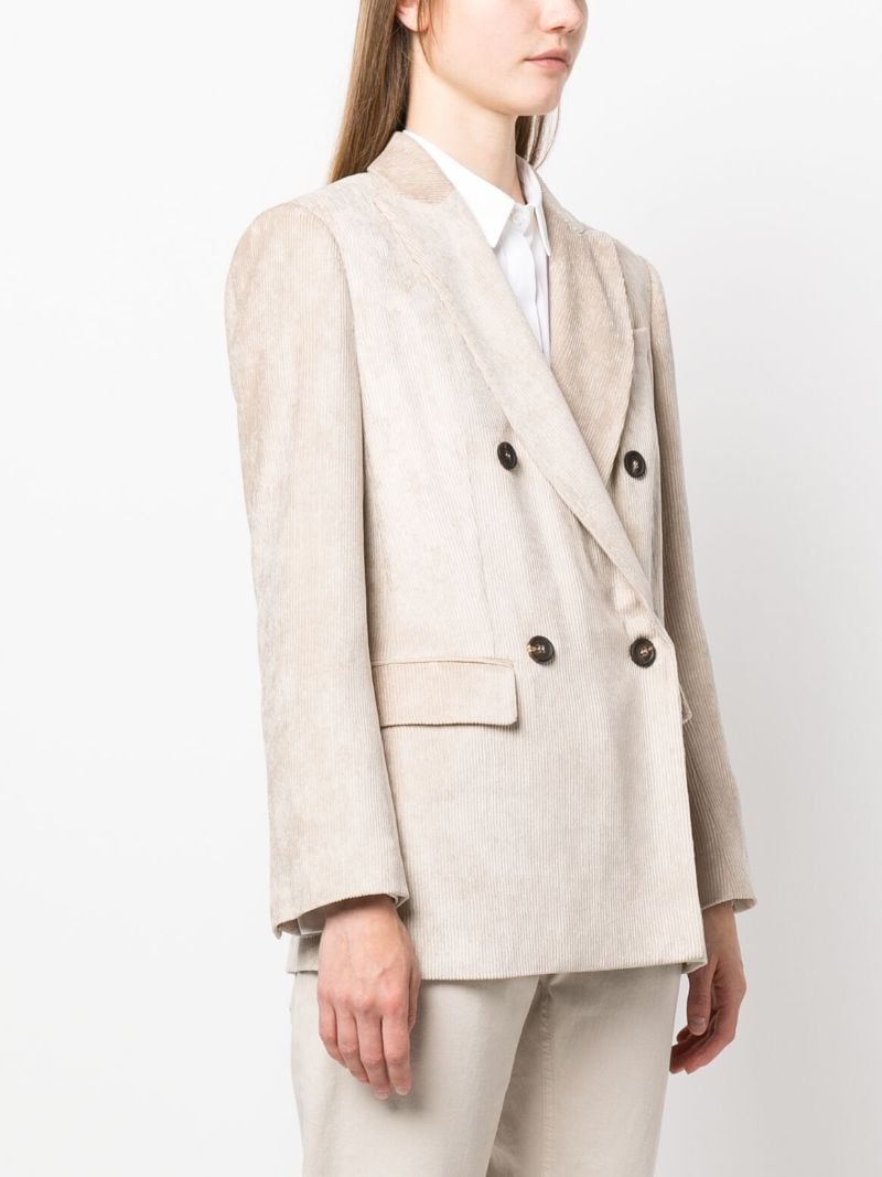 Neutral Hammered Corduroy Blazer