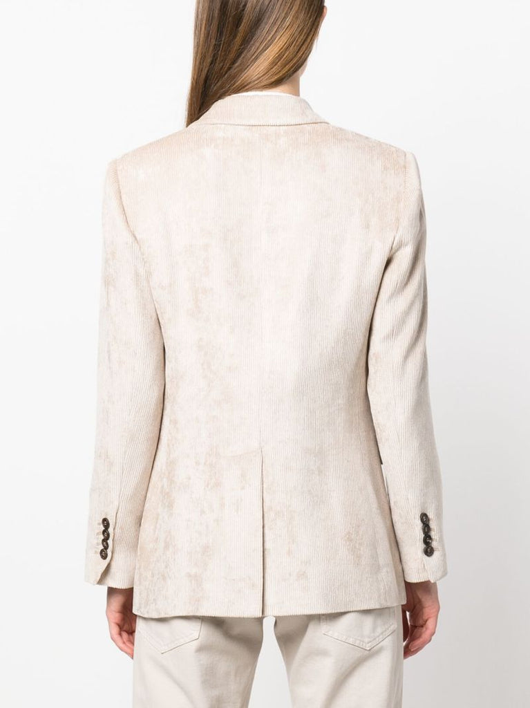 Neutral Hammered Corduroy Blazer