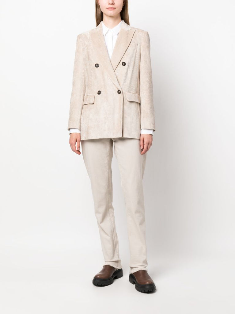 Neutral Hammered Corduroy Blazer