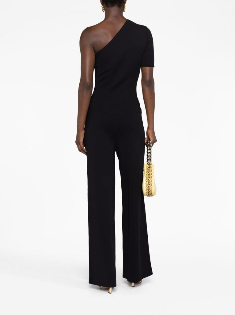 Black One-shoulder Wide-leg Jumpsuit
