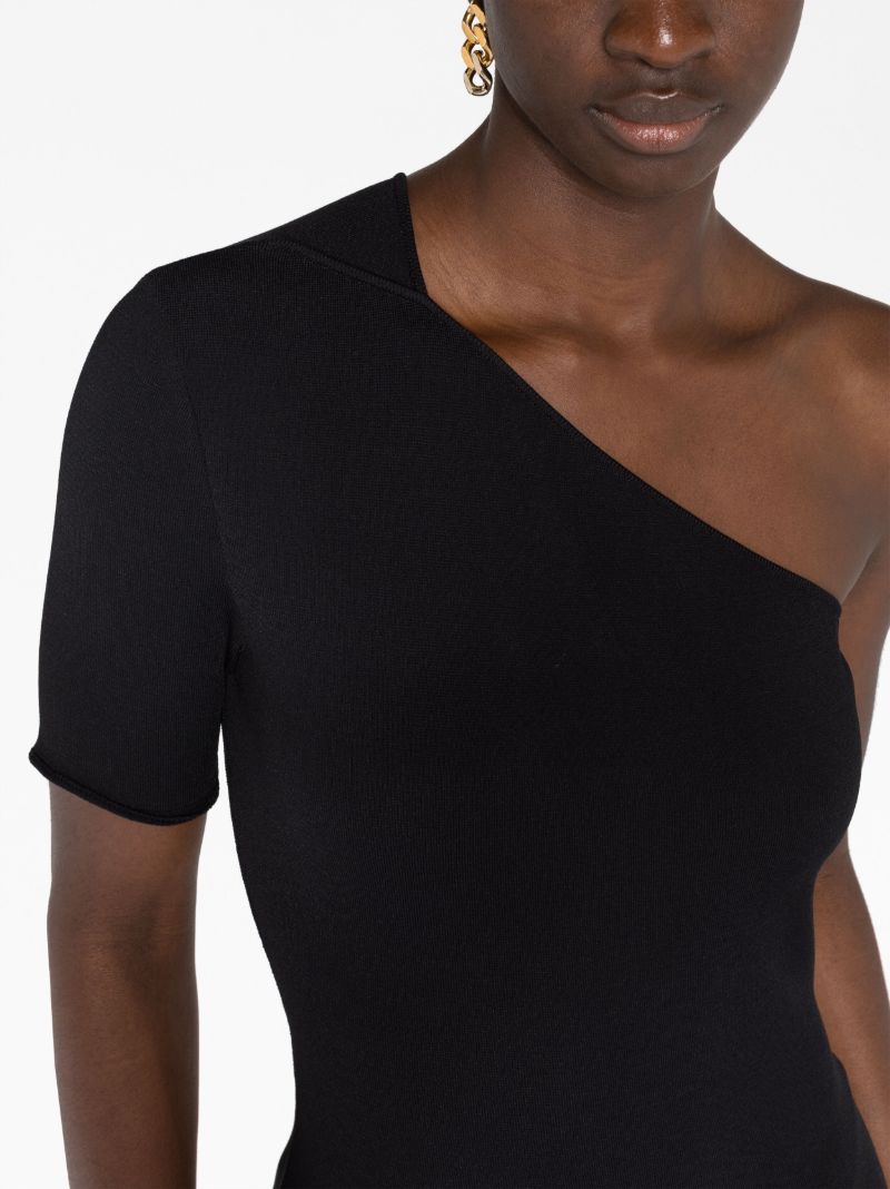 Black One-shoulder Wide-leg Jumpsuit