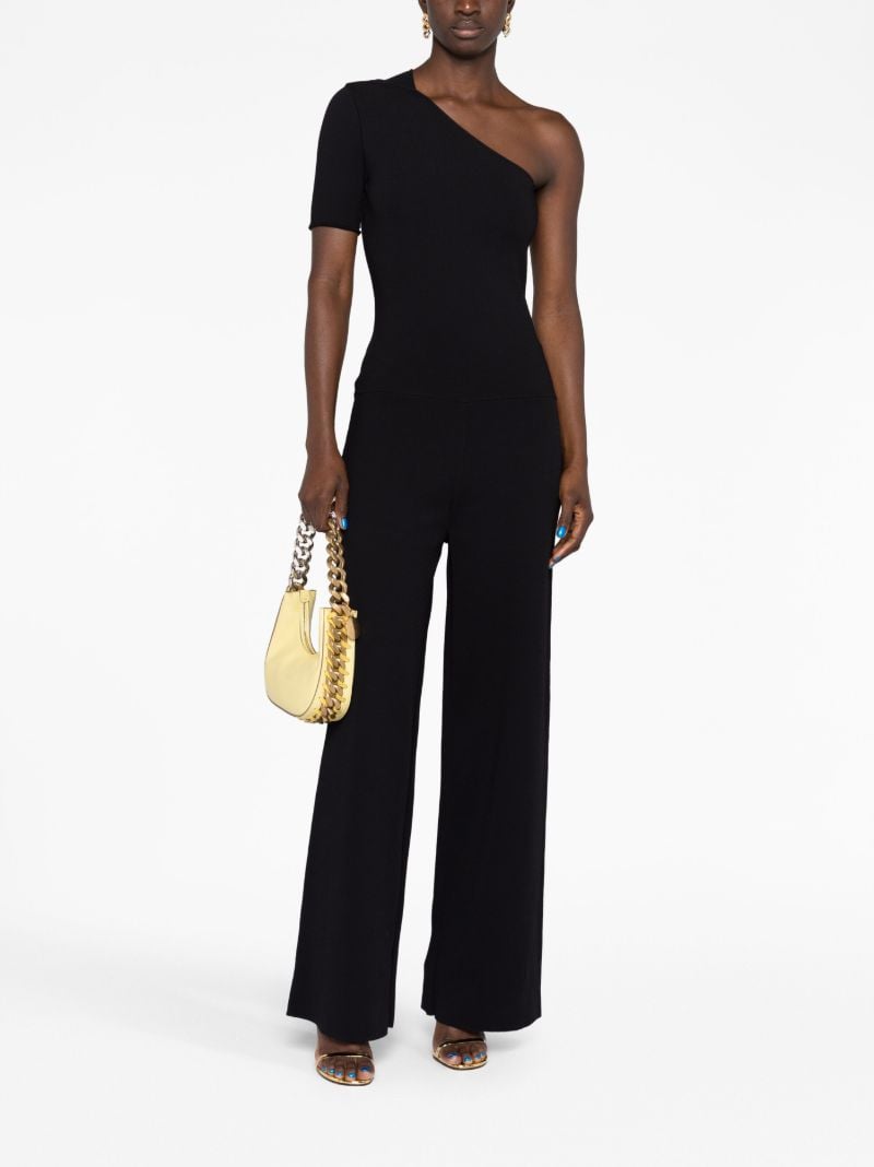 Black One-shoulder Wide-leg Jumpsuit