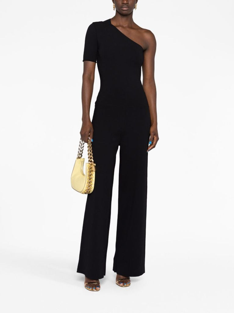 Black One-shoulder Wide-leg Jumpsuit