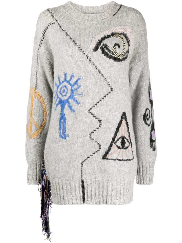 Grey Folk Embroidered Sweater