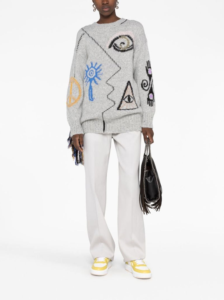 Grey Folk Embroidered Sweater