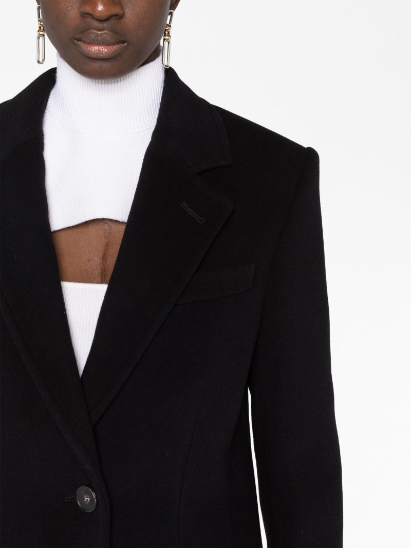 Black Single-breasted Wool Coat
