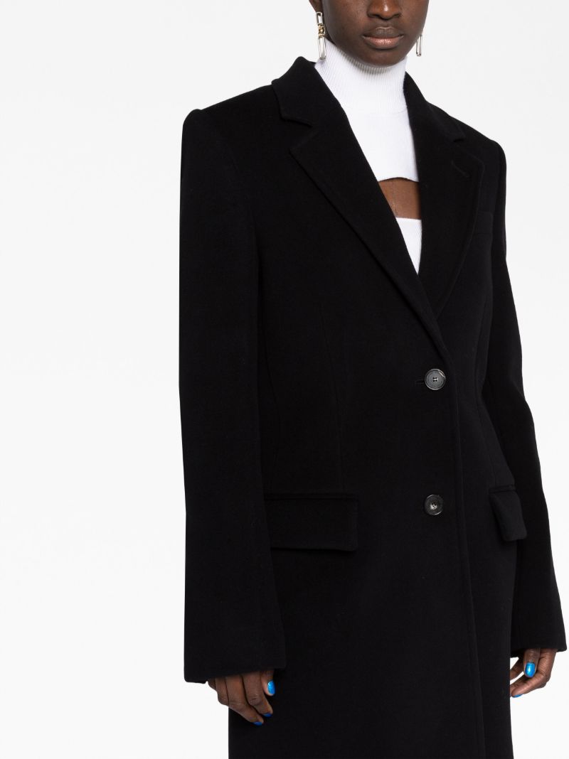 Black Single-breasted Wool Coat
