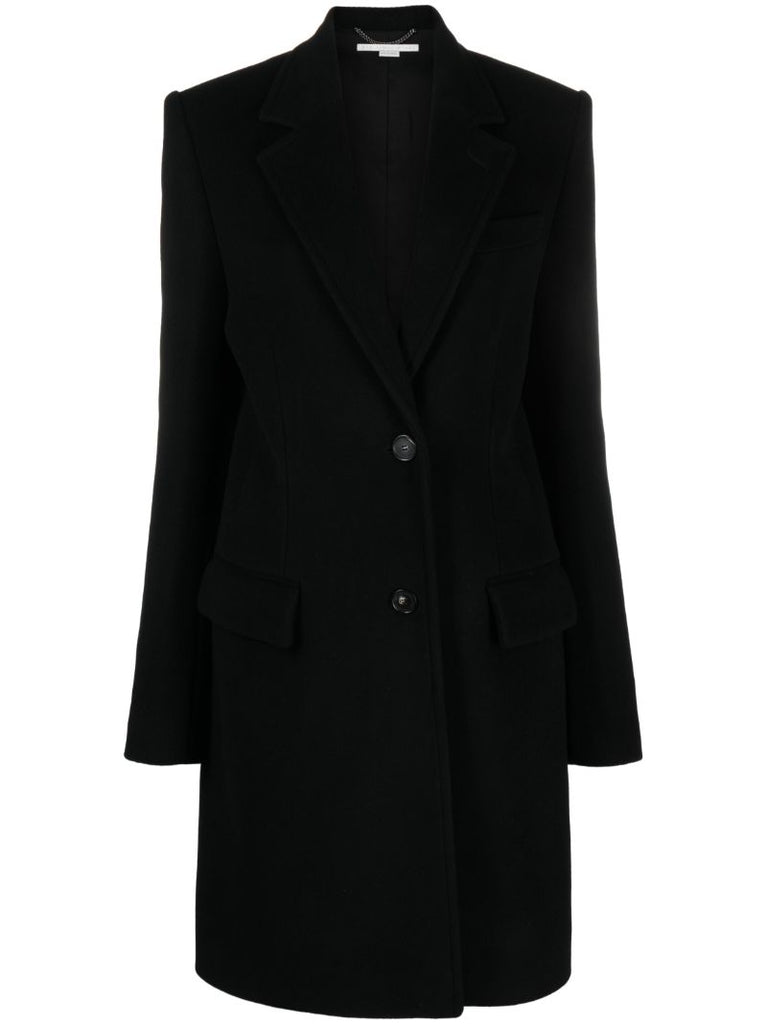 Black Single-breasted Wool Coat