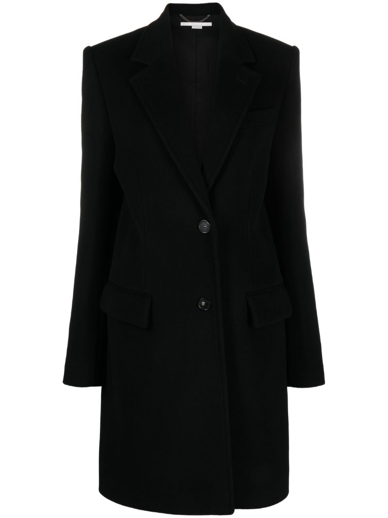 Black Single-breasted Wool Coat