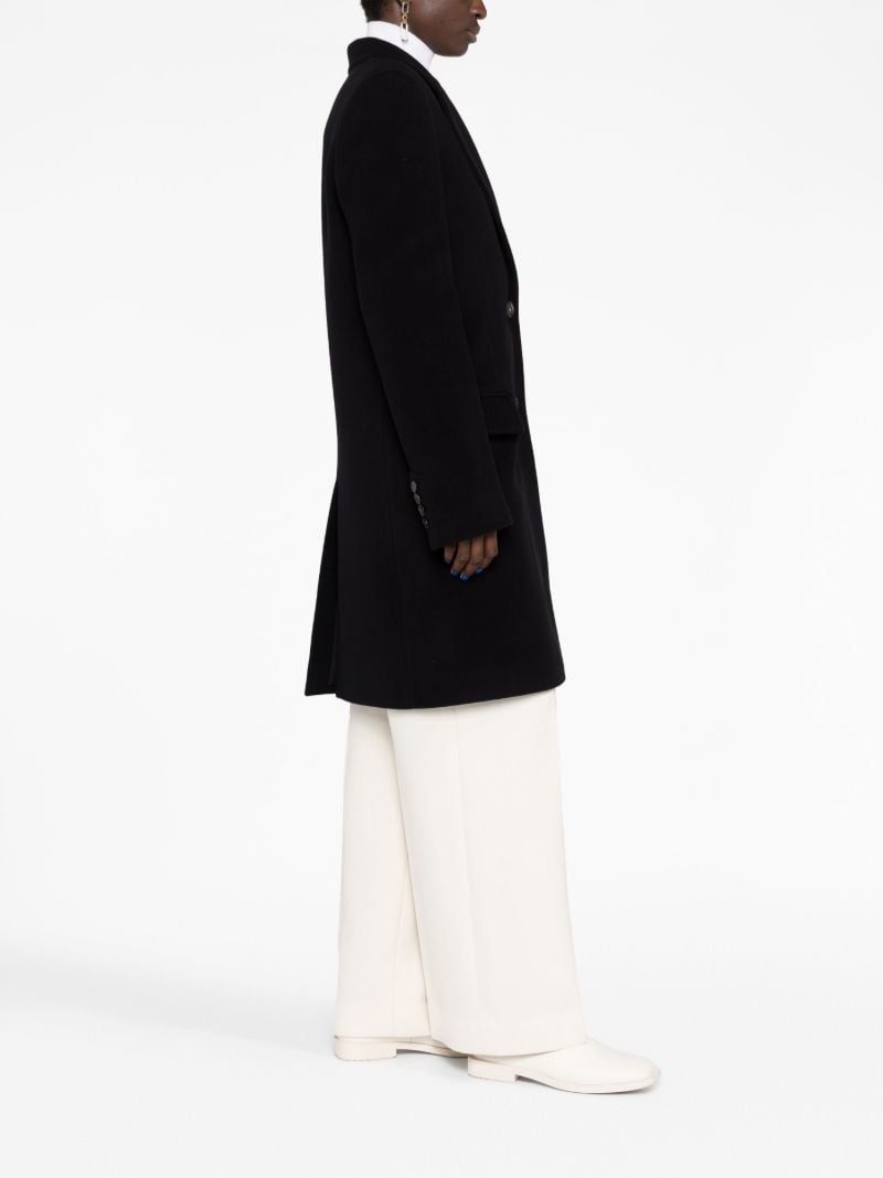 Black Single-breasted Wool Coat