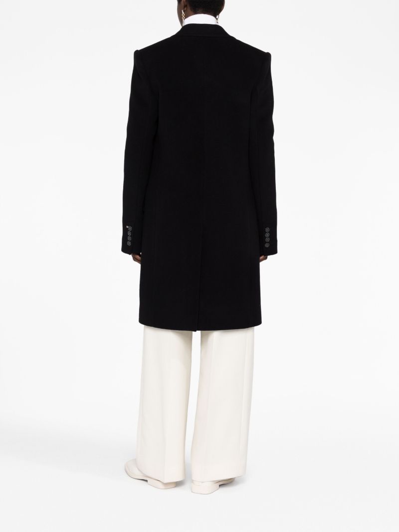 Black Single-breasted Wool Coat