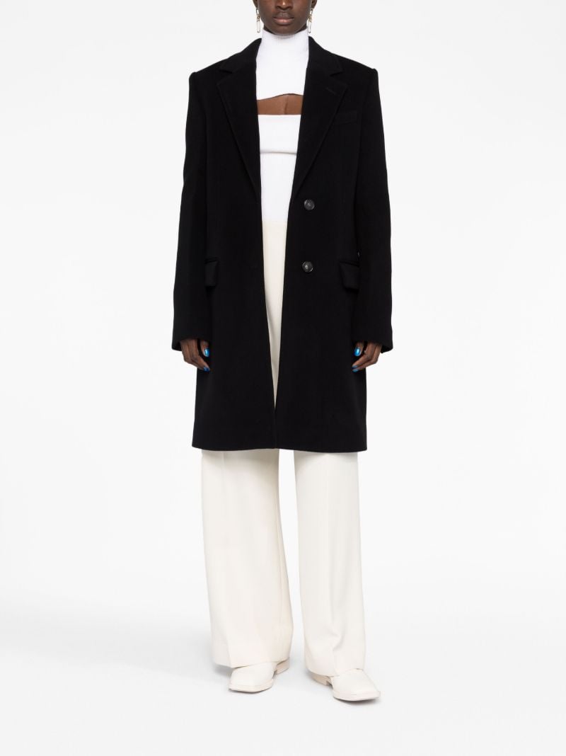 Black Single-breasted Wool Coat