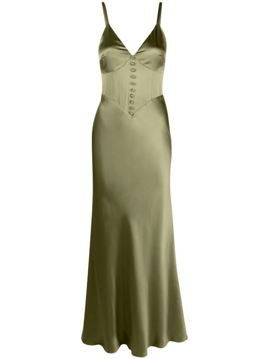 Green Esa Silk Maxi Dress
