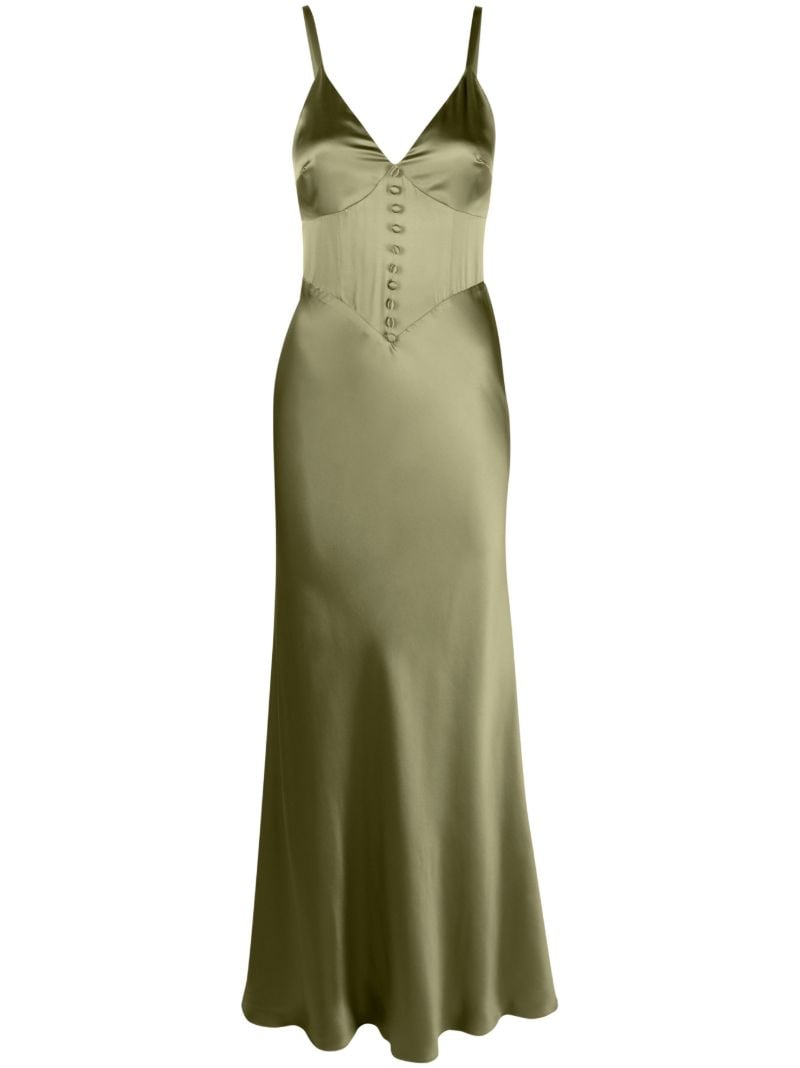 Green Esa Silk Maxi Dress