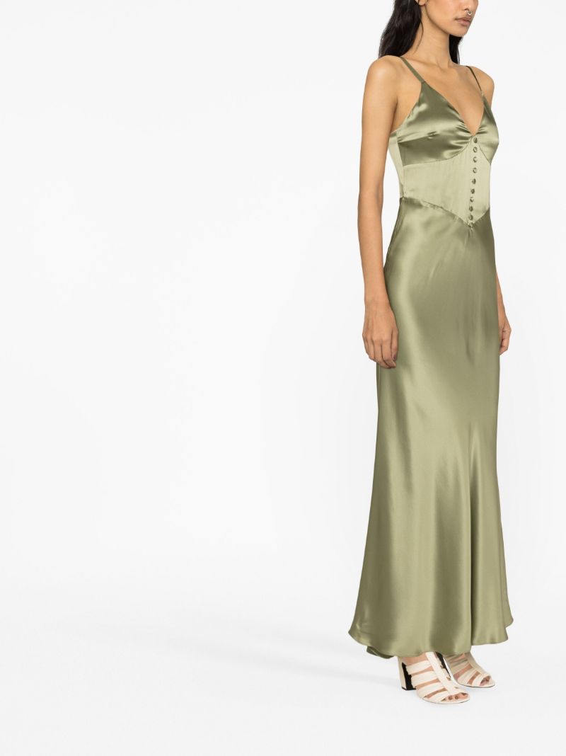 Green Esa Silk Maxi Dress