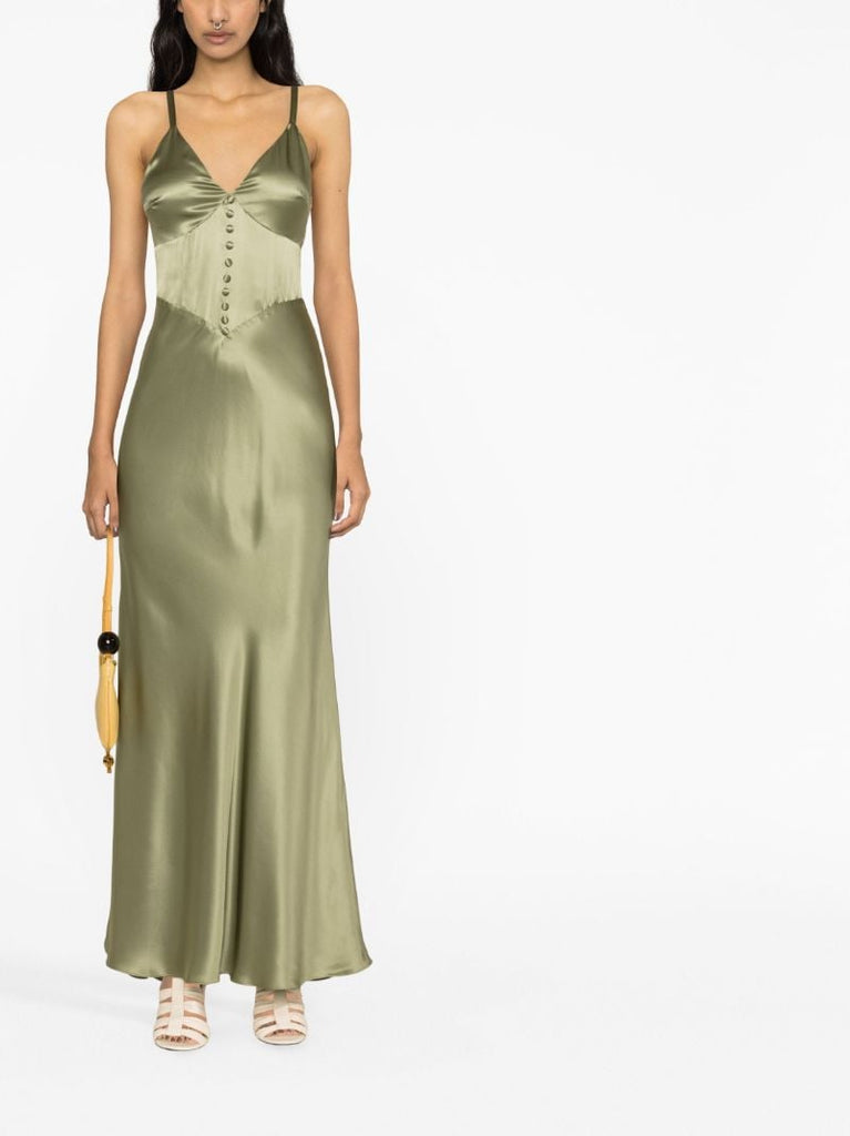 Green Esa Silk Maxi Dress