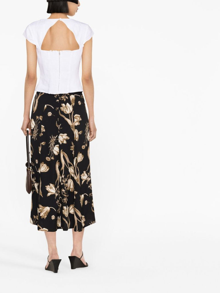 Black Zoe Floral Print Skirt