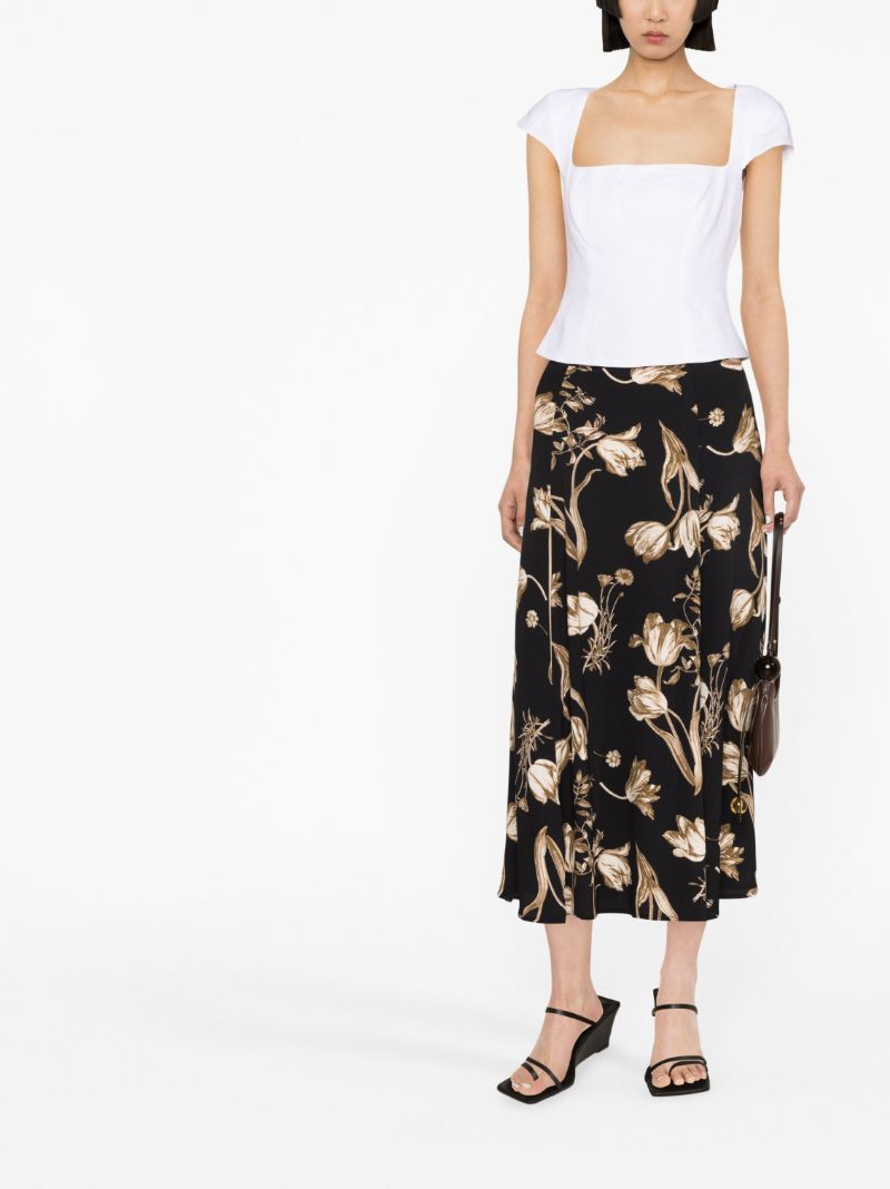 Black Zoe Floral Print Skirt