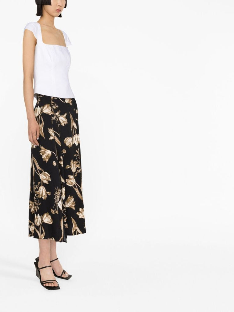 Black Zoe Floral Print Skirt
