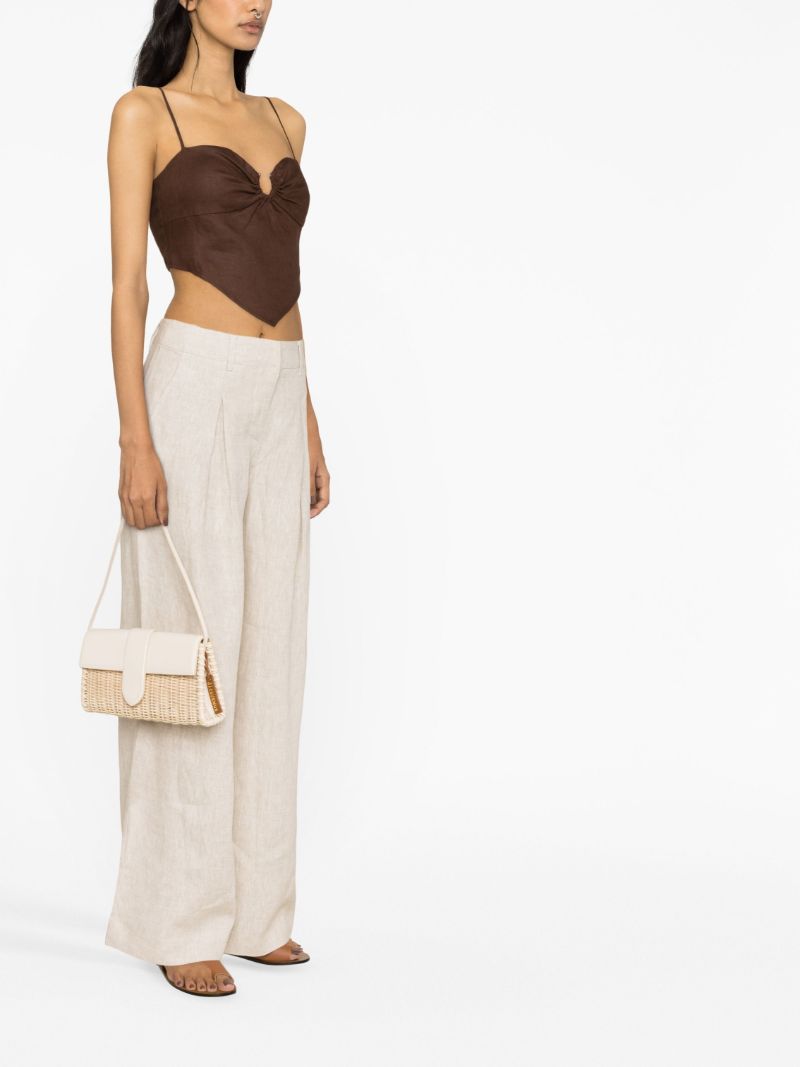 Brown Sansa Linen Top