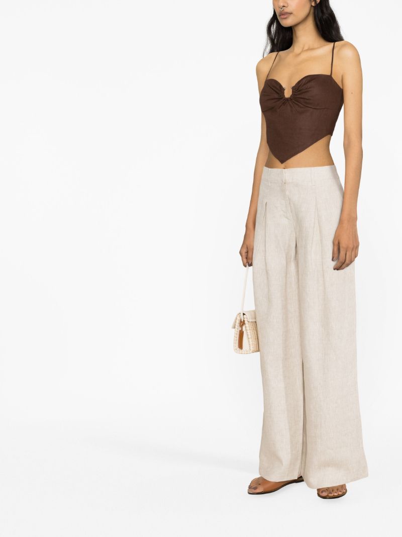 Brown Sansa Linen Top