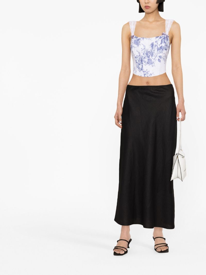 White Brigitta Floral Print Top