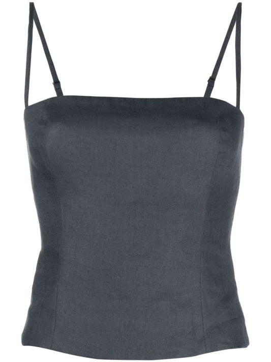 Blue Overland Linen Top