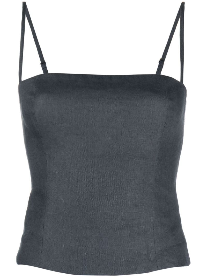 Blue Overland Linen Top