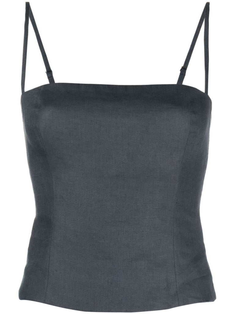 Blue Overland Linen Top