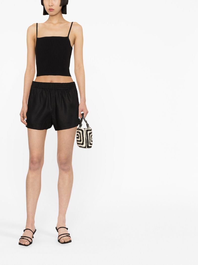 Black Mila Linen Shorts