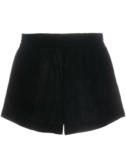 Black Mila Linen Shorts