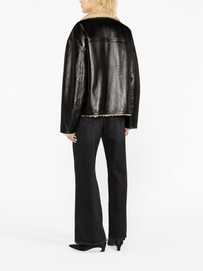 Black Shearling-lined Leather Jacket