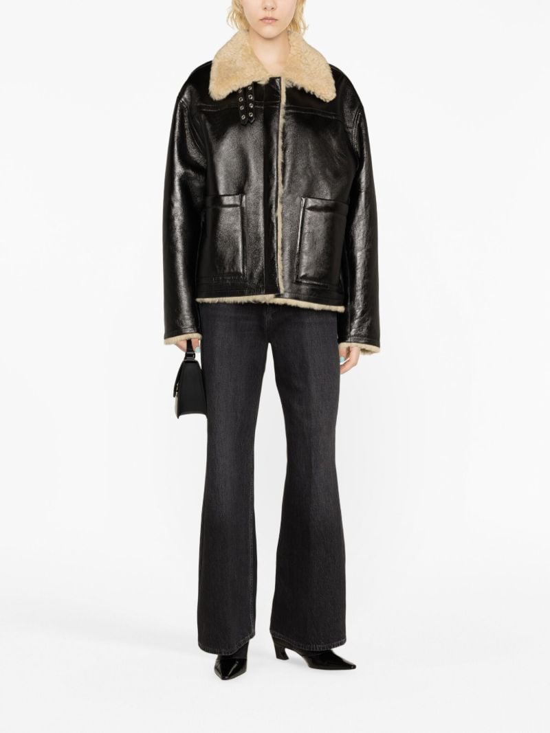 Black Shearling-lined Leather Jacket