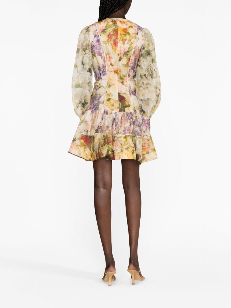 Multicolour Sensory Flip Floral-print Mini Dress