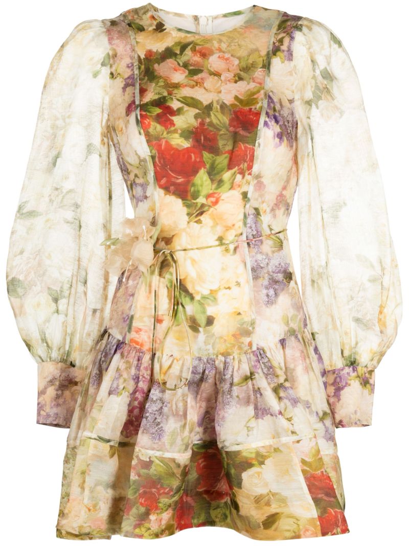 Multicolour Sensory Flip Floral-print Mini Dress