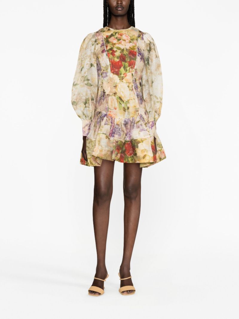 Multicolour Sensory Flip Floral-print Mini Dress