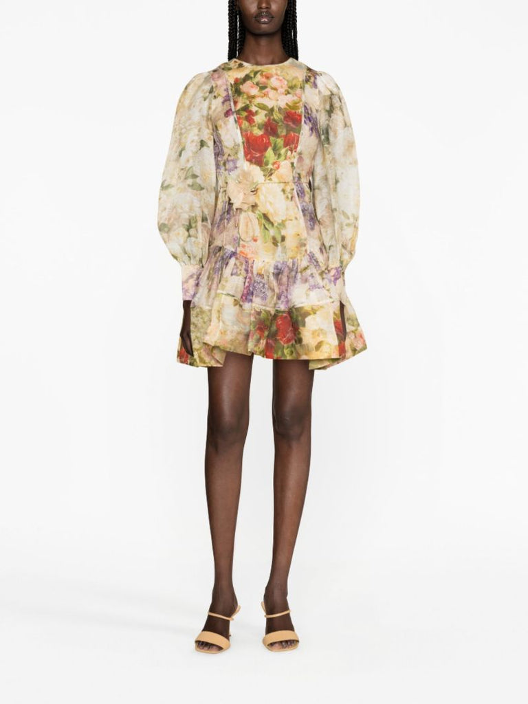 Multicolour Sensory Flip Floral-print Mini Dress